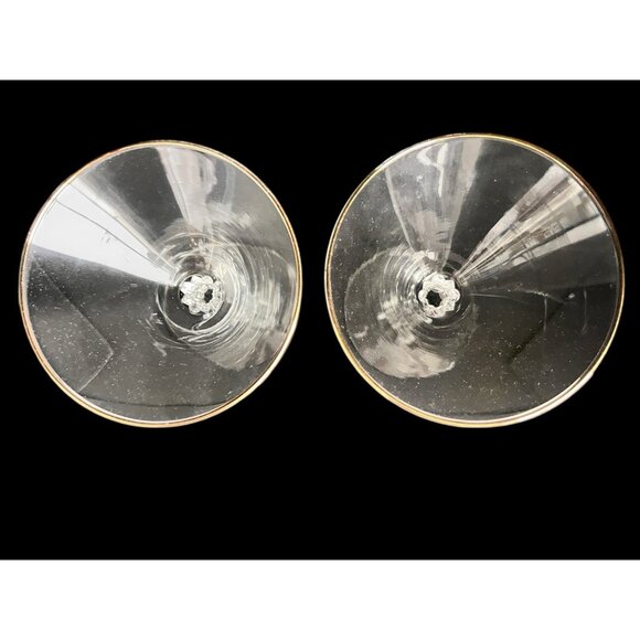 Libbey Rock Sharpe Martini Cocktail 6” Glass Drinkware Barware Gold Rimmed - Picture 2 of 8